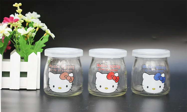 DIY Cooking Milk Bottle Glass Pudding Bottle with Lid Yogurt Cup High Temperature Pudding Cup Mousse 1PC JR 1095