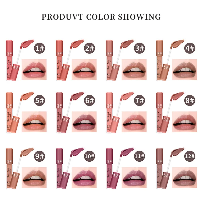 1PC Matte Lip gloss Sexy Lip Gloss Matte Long Lasting Waterproof Cosmetic Makeup lip gloss Easy to wear 1PC Matte Lip gloss Sexy Lip Gloss Matte Long Lasting Waterproof Cosmetic Makeup lip gloss Easy to wear