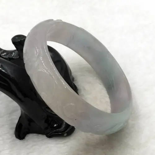 

01632 China Hand-carved Green Emerald Green Jadeite Jade Bracelet Bangle