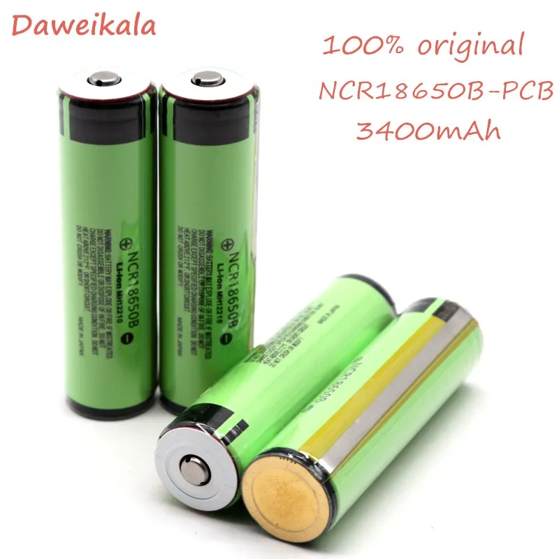 

10PCS Protected for 18650 3400mAh battery NCR18650B with original new PCB 3.7V Suitable for flashlights