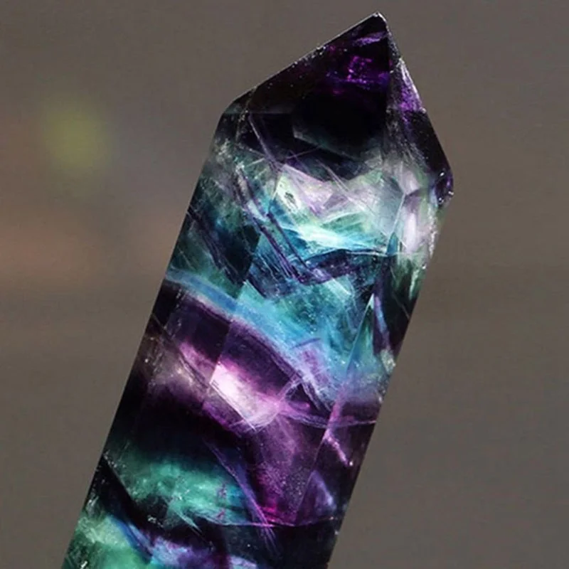 

Crystal Column Quartz Gem Green Fluorite CM Healing Stone Purple Wand Bar 4-9 Colorful Dropshiping