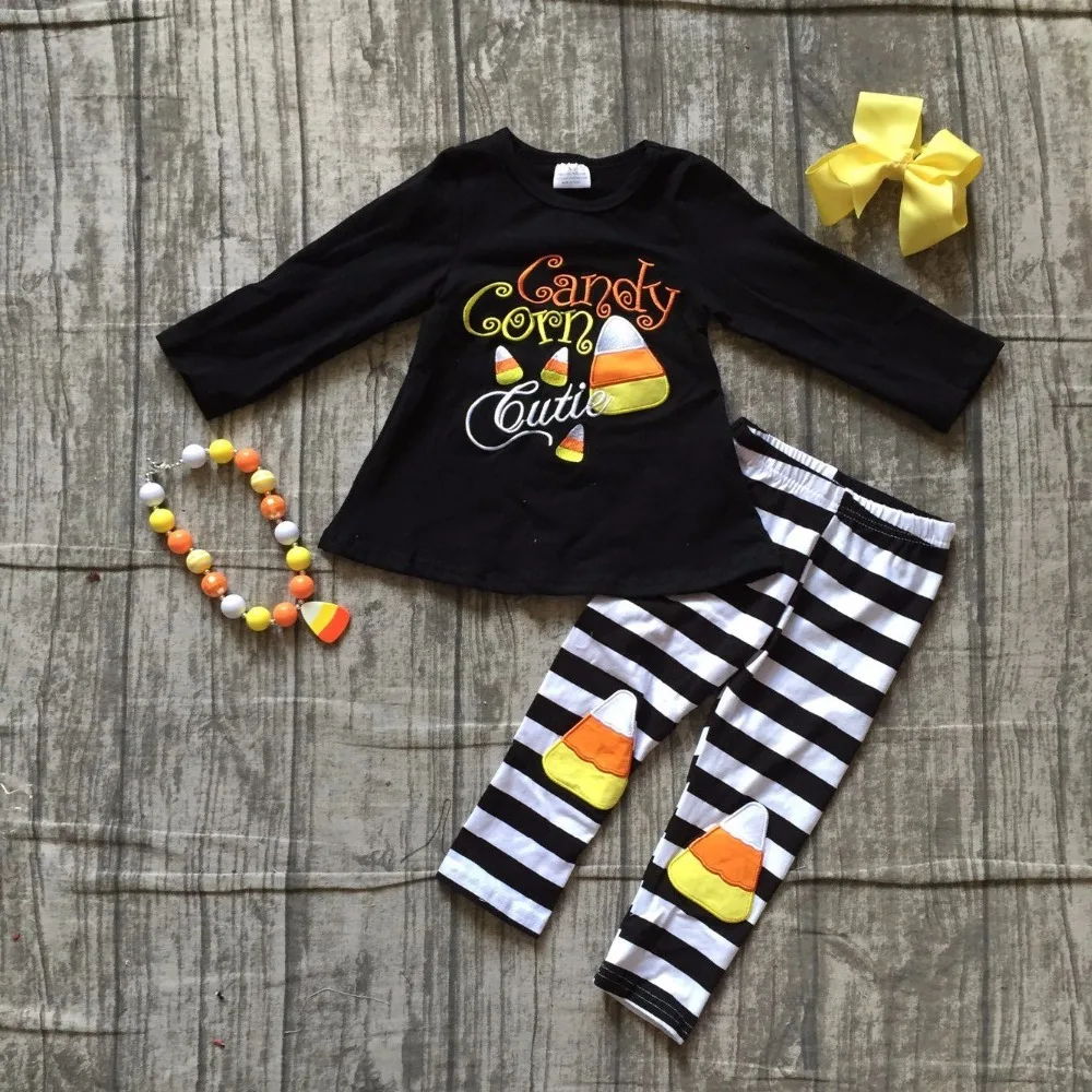 girls Winter outfits baby girls candy corn cutie Halloween clothes