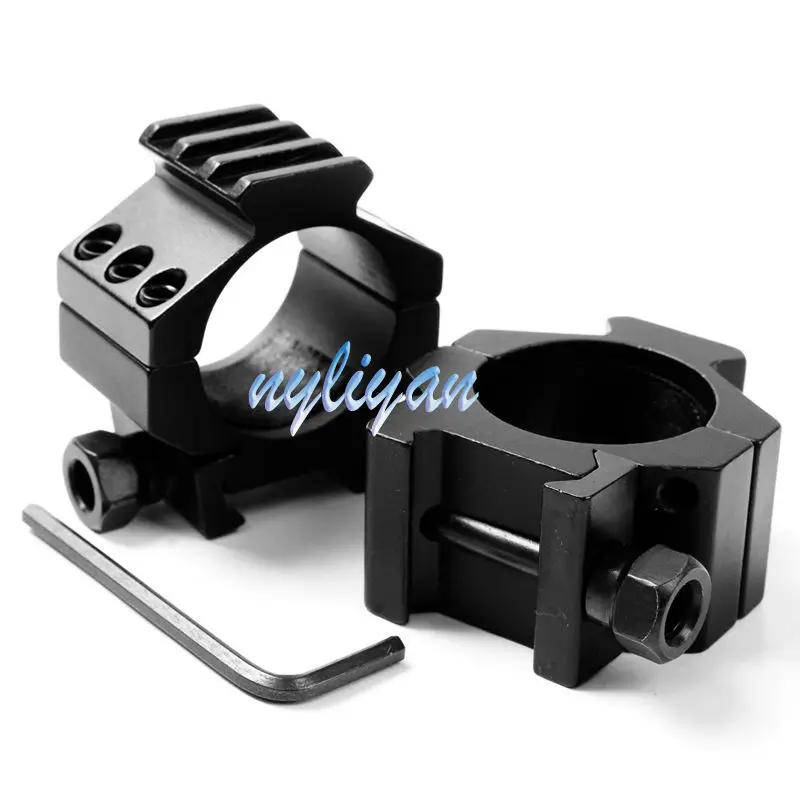 

Medium Profile Picatinny Weaver Quad Rail 30mm Scope Mount Ring w Slot Tactical Hunting Accessories