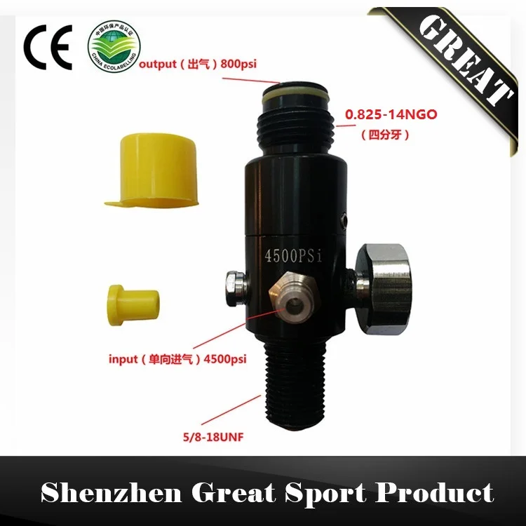 

GREAT 4500 Psi Paintball HPA Tank Regulator with Output Pressure 800 Psi 5/8-18UNF