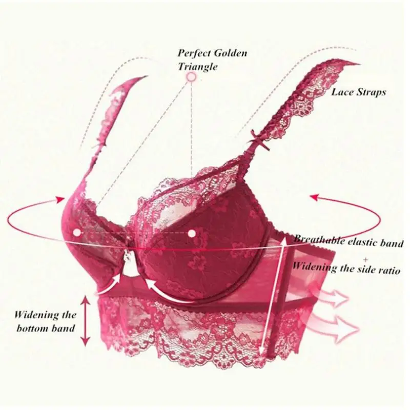 LZJ новейший зимний винно-красный кружевной бюстгальтер Регулировка ультра-тонкий боковой сбор пуш-ап женский бюстгальтер сексуальное кружевное нижнее белье бюстгальтер 95D