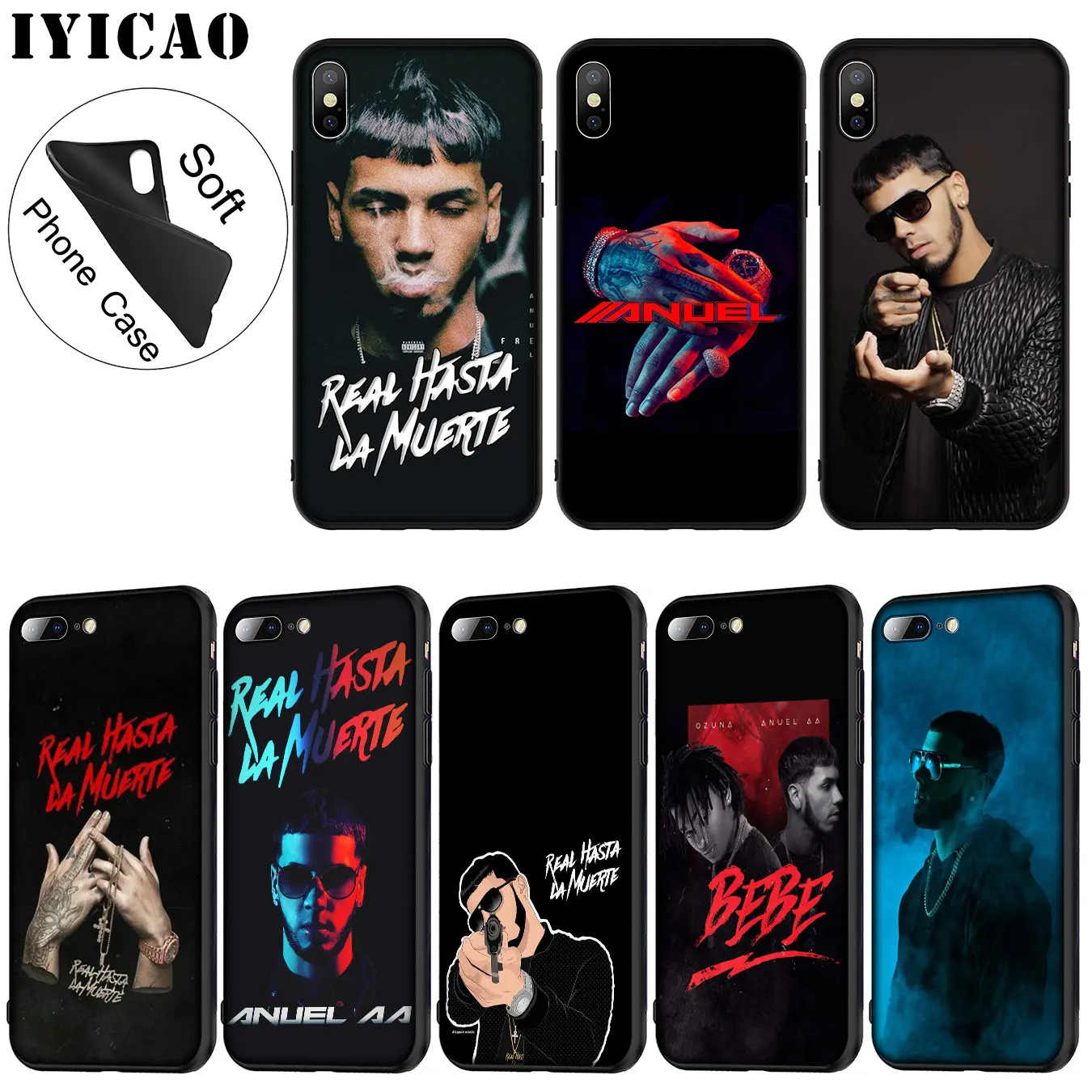 IYICAO Anuel AA Мягкий силиконовый чехол для телефона iPhone XR X XS 11 Pro Max 6 6S 7 8 Plus 5 5S SE TPU