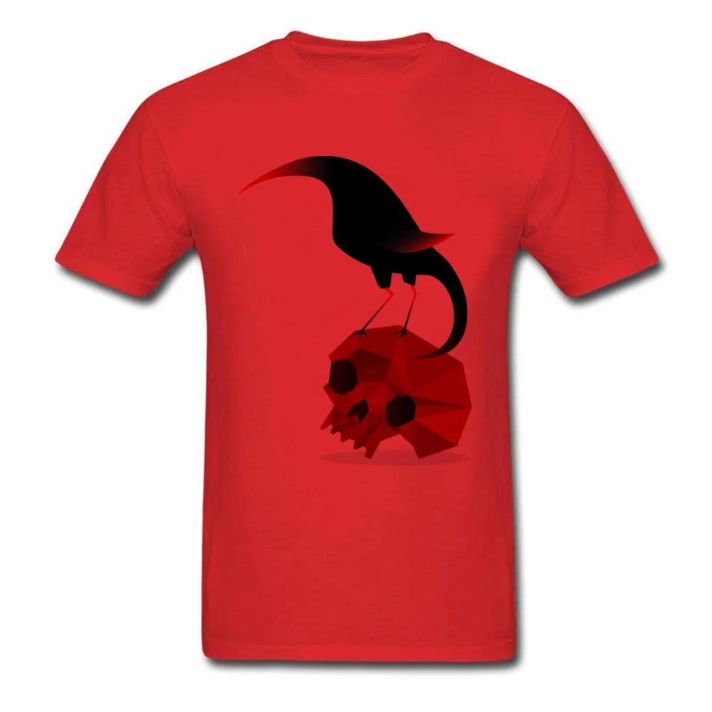 Coupons Bird an Skull Fitness Tight T Shirts O-Neck All Cotton Boy Tops Shirt Short Sleeve Tops & Tees Summer/Autumn Bird an Skull red