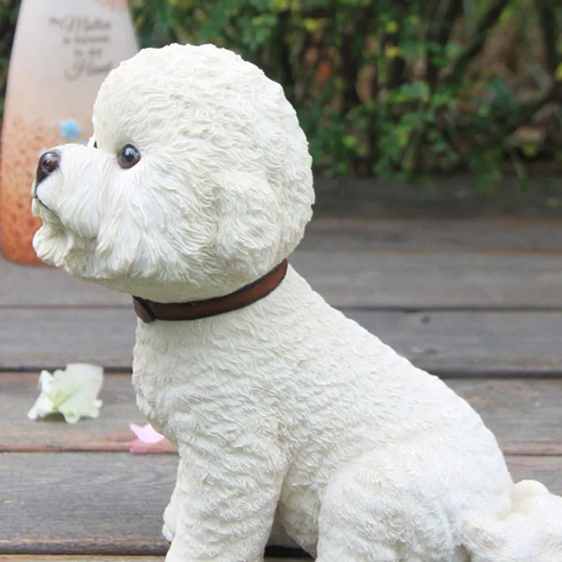 Mnotht Bichon Frise модель собаки из смолы щенок животного игрушка животное сцена