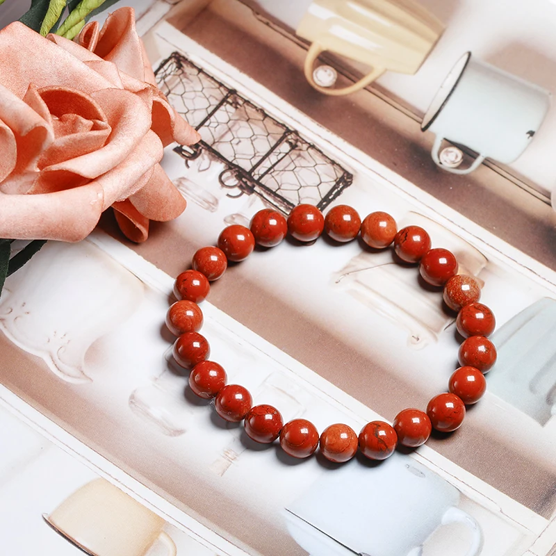 Natural Genuine Red Jasper Round Semi-precious Stones Beads 6 8 10 MM Bracelets Women Men Healing Jewelry Accessories Gift - Image 5