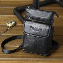 Nueva piel de Vaca Cuero Genuino de la Vendimia de Los Hombres Cinturón de Hebilla de Gancho Bolsa de Hombro Crossbody Mensajero Cartera Bolso De La Cintura Fanny Bolsa De Cinturón