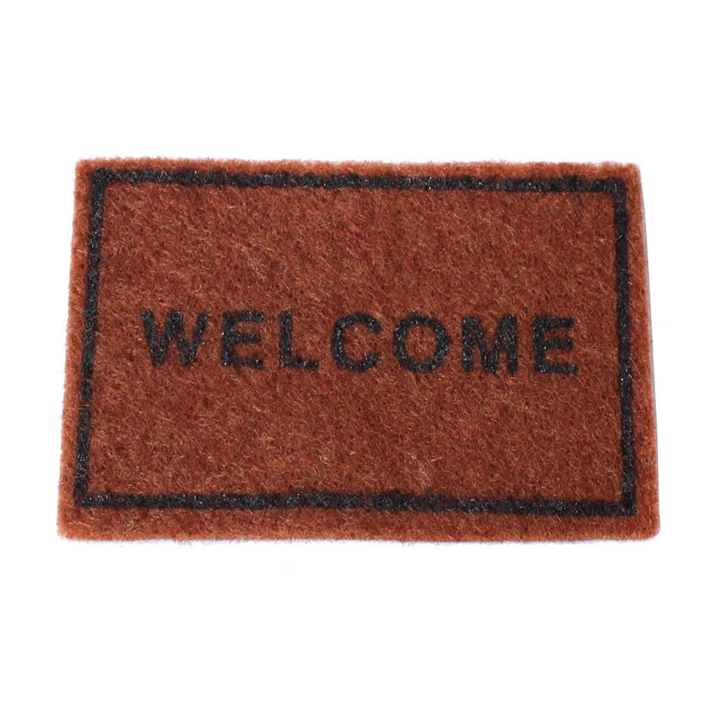 1:12 Brown Mini Floor Rug Cover Carpet Miniature Accessories Dollhouse Furniture Rug Living Room Art Floor Decoration