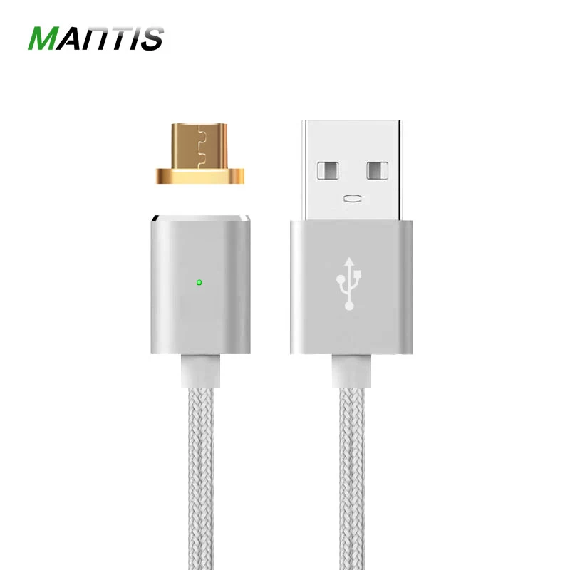 Магнитный кабель MANTIS 2.4A Micro USB зарядное устройство 1 м нейлоновый металлический магнитный кабель для быстрой зарядки Android для Xiaomi huawei samsung