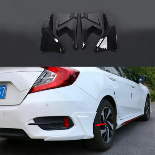 

4x Black Fit For Honda Civic 2016 2017 Front & Rear Lips Bumper Diffuser Guard Cover