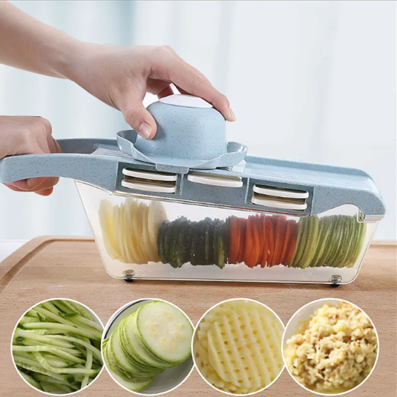 

Slicer Vegetable Cutter with Stainless Steel Blade Manual Potato Peeler Carrot Cheese Grater Dicer Kitchen Tool LO1113603