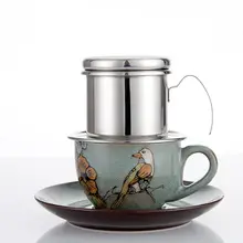 Горячая Кофеварка из нержавеющей стали вьетнамская капельная Кофеварка фильтры одна чашка кофе влагоотделитель пивоварня-портативный безбумажный fo