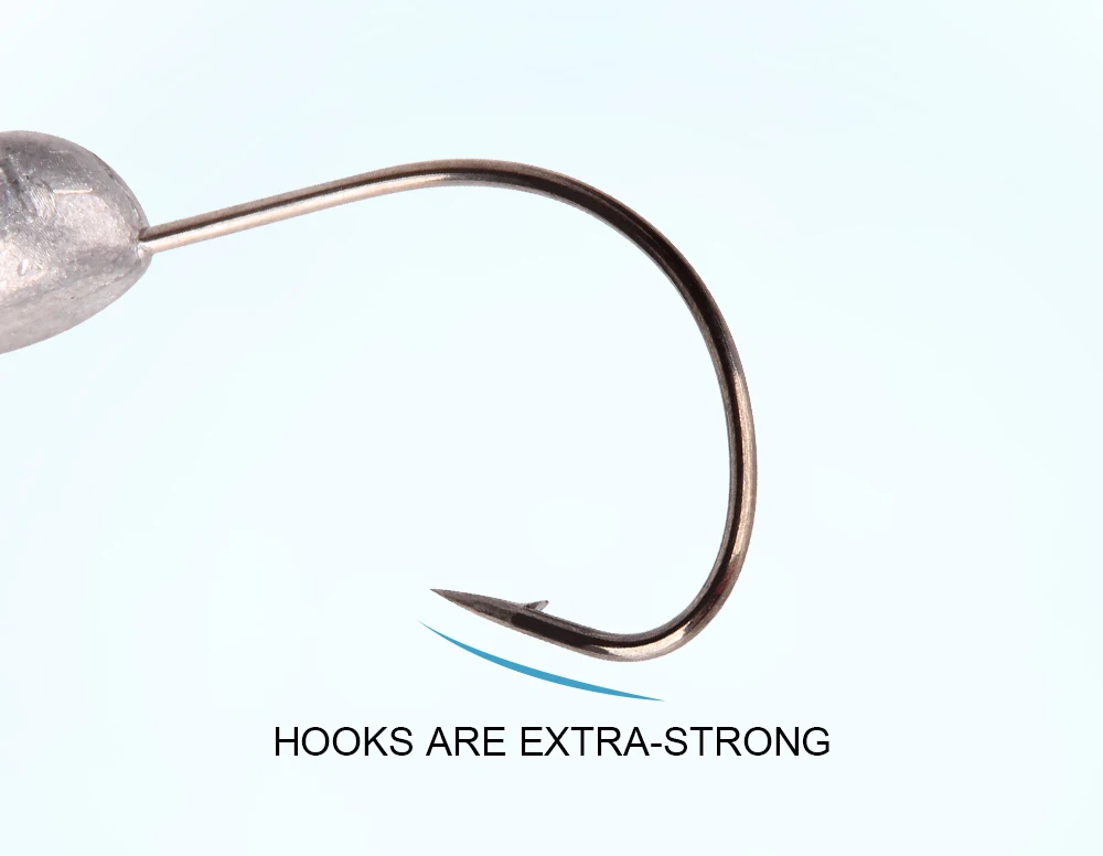 High Quality Carbon Steel Jig Head Lead Head Hook 3.5g 5g 7g 10g 15g 21g Barbed Hook Soft Worm Lure Fishing Hooks  (3)