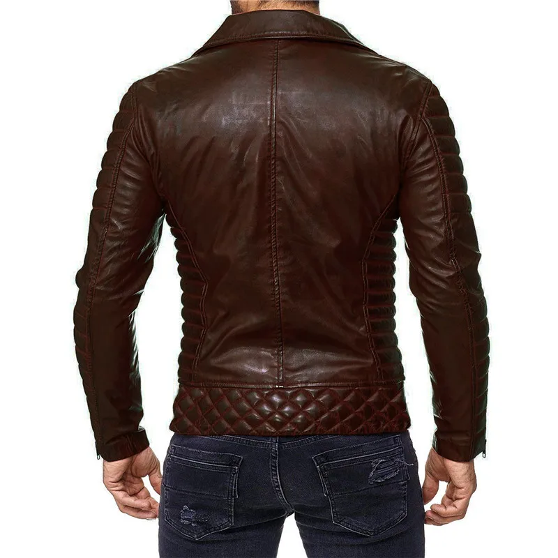 rouge Cuir HommesHommes marron Veste Noir Couro ManteauxLivraison Gratuite Moto MasculinaMens Vestes Jaqueta En De 3jLR54A
