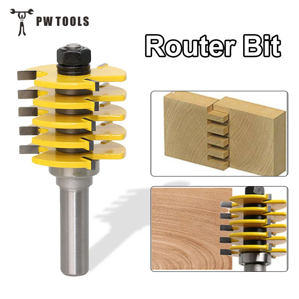 1/2 "хвостовик box совместное маршрутизатор бит регулируется Деревообработка полная Разделение палец с лезвие резака