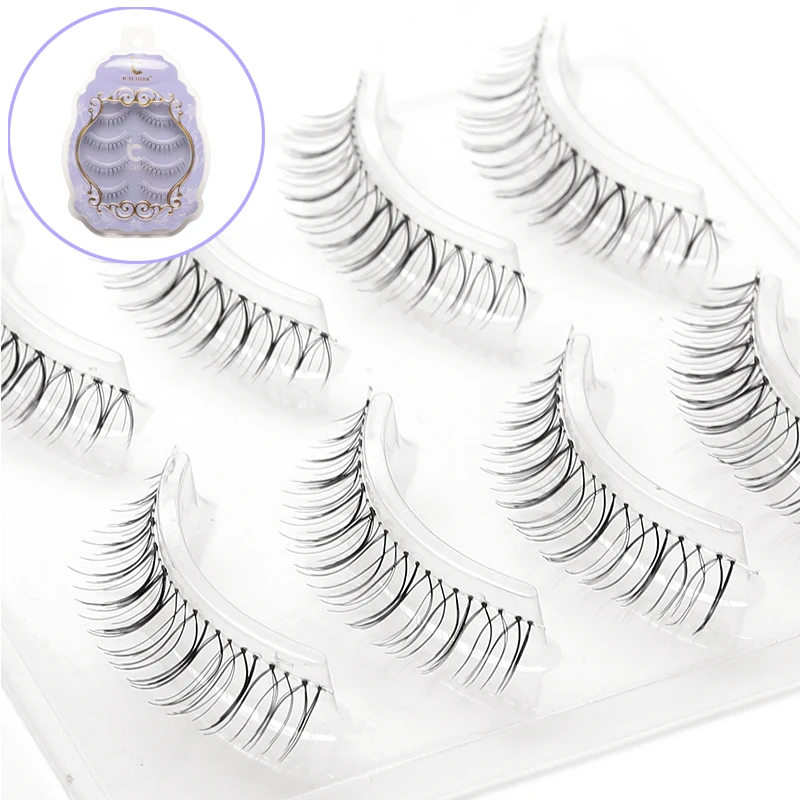 

ICYCHEER 4 Pairs Makeup Japanese Air False Eyelashes Daily Party Working Natural Nude Look Make Up Beauty Lightweight Handmade