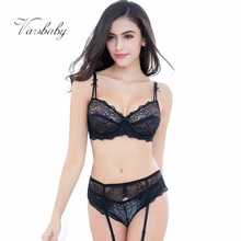 Varsbaby кружевное сексуальное удобное дышащее нижнее белье, бюстгальтер с тонкой чашкой+ трусики+ подвязки, 3 шт