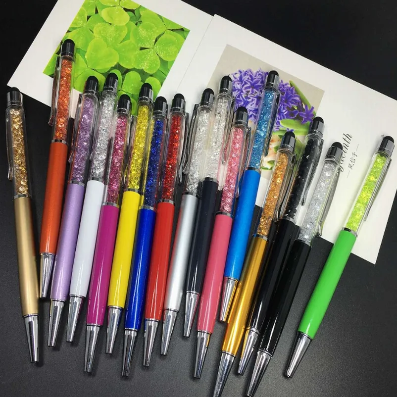 200PC Crystal Ballpoint Pen Fashion Creative Stylus Touch Pen for