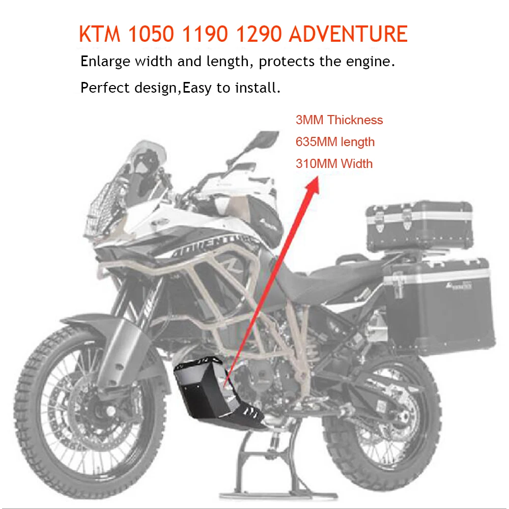 Мотоциклетная большая защита двигателя накладка Нижняя защита для KTM 1050 1090 1290 ADV Adventure R 2013