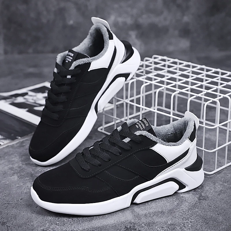 

YRRFUOT Men's Casual Shoes 2018 Winter New Plus Velvet Fashion Sneakers Brand Outdoor Keep Warm Non-slip Walking Shoes Zapatos