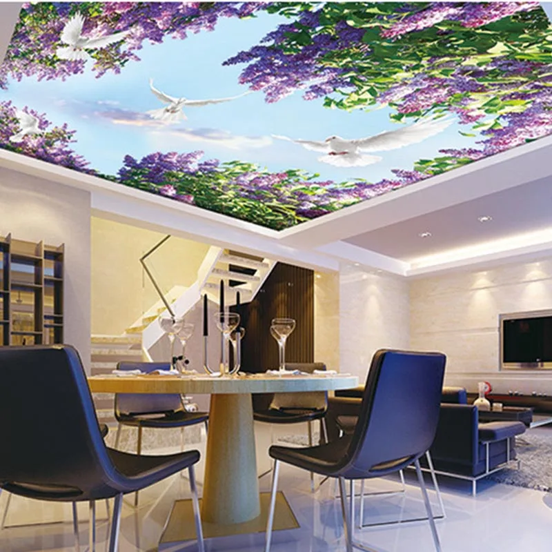 QINGCHUN Custom Print DIY Fabric &ampTextile Wallcoverings For Walls Cloth Ceiling Matt Silk Living Room Scenery Home Decor Sky |