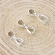 50 шт. размеры/M/L 925 пробы серебряные фурнитура соединитель тюк Зажимная застежка 925 Серебряные подвесные фитинги