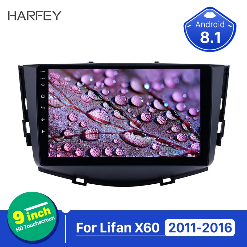 

Harfey 2 din Touchscreen autoradio Android 8.1 for Lifan X60 2011-2016 GPS Navigation 9 inch car Radio with WIFI support Carplay