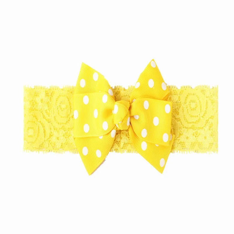 

European American New Baby Headdress Polka Dot Bow Children's Candy Color Lace Headband
