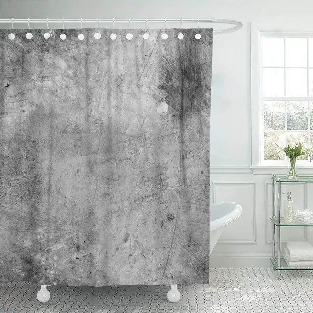 US 47 OFF Buy Shower Curtains Bathroom Curtain Gray Old Silver Metal Plate Steel Dirty Rustic Damaged Rough Vintage Shabby