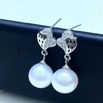 

925 Sterling Silver Earrings Findings Stud Earrings Settings Mountings Parts Mounts for Pearls Agate Coral Beads