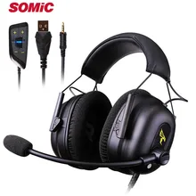 SOMIC G936N PS4 игровая гарнитура PC Gamer наушники с микрофоном 3,5 мм/USB 7,1 объемный звук наушники для Xbox One телефон Mac ноутбук