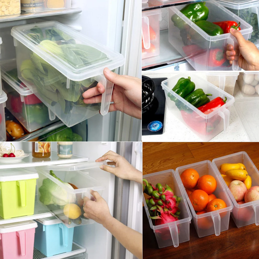 4.7L прозрачный кухонный контейнер для еды коробка для хранения холодильника с ручкой