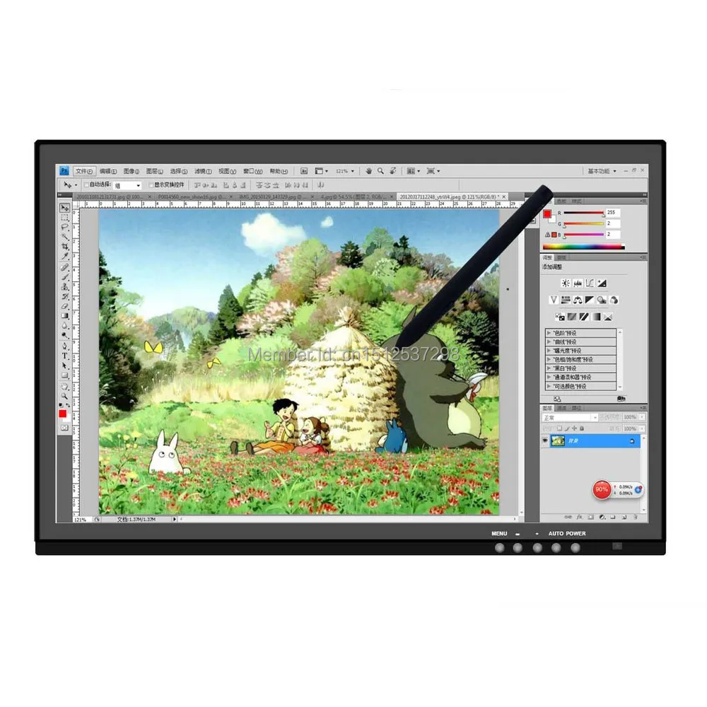 Huion GT-190 1" USB цифровой монитор ручка планшет монитор ЖК-дисплей сенсорный экран 5080 LPI профессиональная анимационная доска для рисования