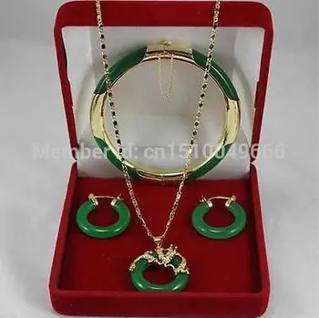 

Hot sale FREE SHIP>>>Real natural STONE pendant necklace earring bracelet set