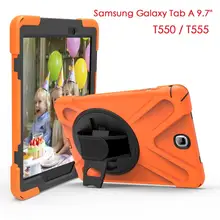 Чехол-броня для samsung Galaxy Tab A 9,7 SM-T550 T555, ремешок на руку, вращающийся на 360 градусов, чехол-подставка, ТПУ чехол для samsung T550 T555, чехол