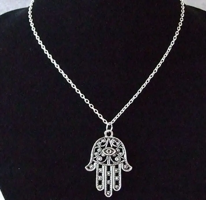 Hamsa hand pendant necklace and earrings set protection Gifts for her
