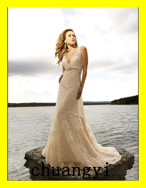 Wedding Dresses Lace Dress Hire Uk One Shoulder Halter White Mermaid Floor-Length Court Train Appliques V-Nec 2015 Free Shipping | Свадьбы и