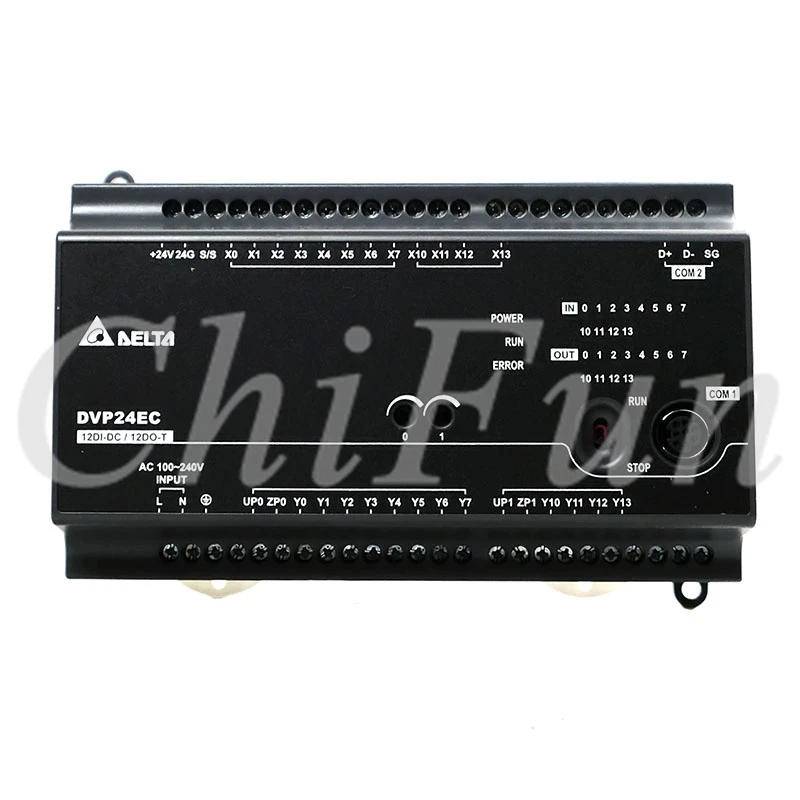 

Original Delta EC2 host DVP24EC00R3 PLC controller 100-240VAC 12DI 12DO relay output in box