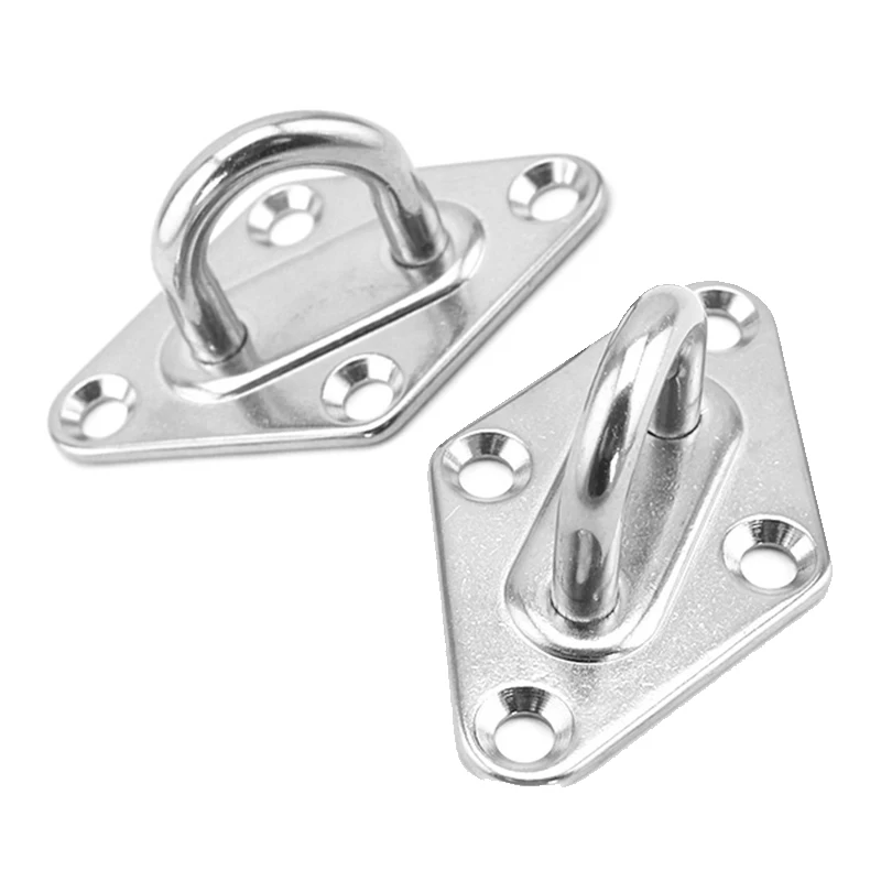 

4Pcs Diamond-Shaped Stainless Steel Hook U-shaped Hook Base Ceiling Fans/Sandbags/Hammocks/Leisure Sofa Fixed Hook 60mm