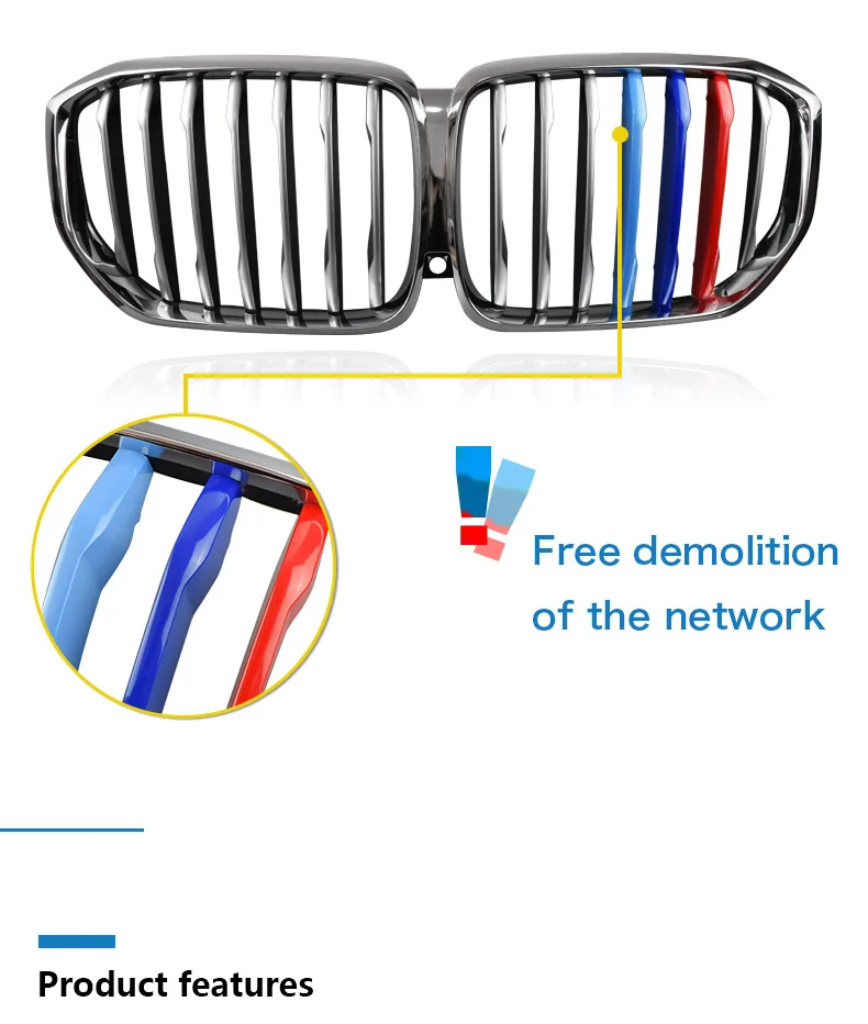 Airspeed 3D M Styling for BMW X5 G05 Accessories 2019 ABS Car Front Grille Cover Trim Grill Motorsport Strip Decoration Stickers (2)