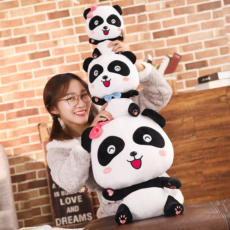 22 см Милая панда, плюшевые игрушки, мягкие куклы-панды, Kawaii, детские подушки, подарок на день рождения для девочек