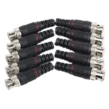 Free shipping10pcs BNC male Plug pin Solderless Straight Angle video adapter bnc Connector for CCTV Camera