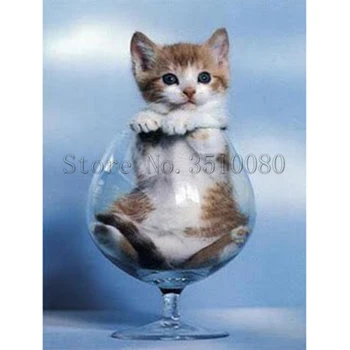 

Cup Cute Cat embroidery room decor anime Embroidery Pattern diamond 5D DIY paintings Cross stitch kits mosaic stickers RS808