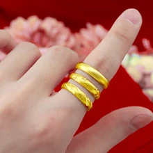 Pure Gold Color Rings for Women Engagement Ring Adjustable Anel Wedding Bands Fine Bridal Jewelry Accessories Bague Femme Gifts meaeguet gold color luxury paved crystal engagement ring for women stainless steel big statement ring jewelry bague femme