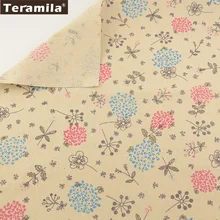 Принт синий и красный цветочный дизайн хлопок teramila льняная ткань швейный материал скатерть подушка сумка занавеска Подушка CM