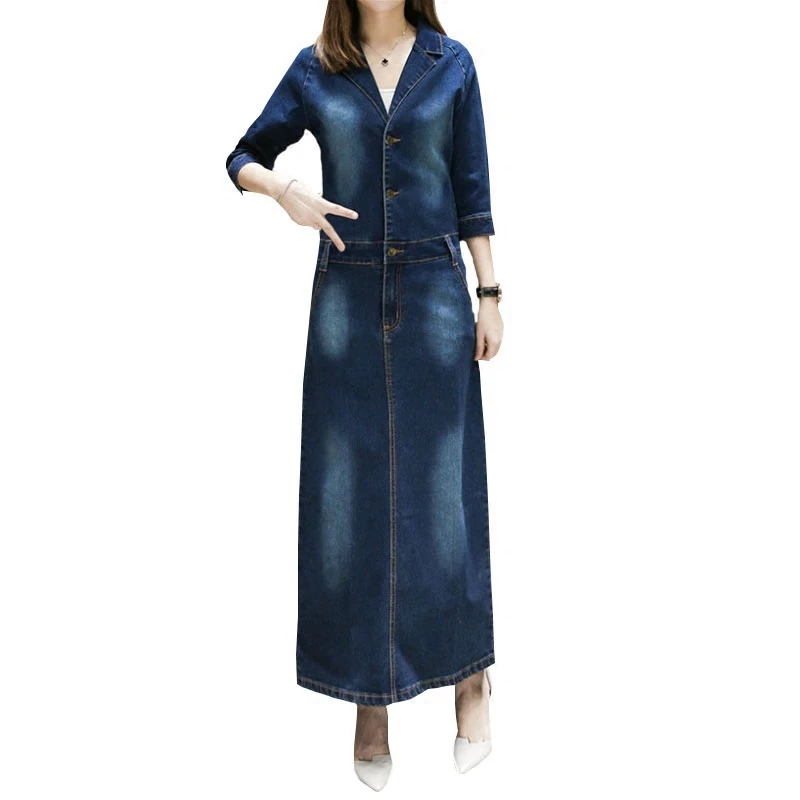 Vestidos vaqueros ajustados informales para mujer, Vestido largo de oficina, vestido de tubo DD1550, primavera y otoño, 2019|Vestidos| AliExpress