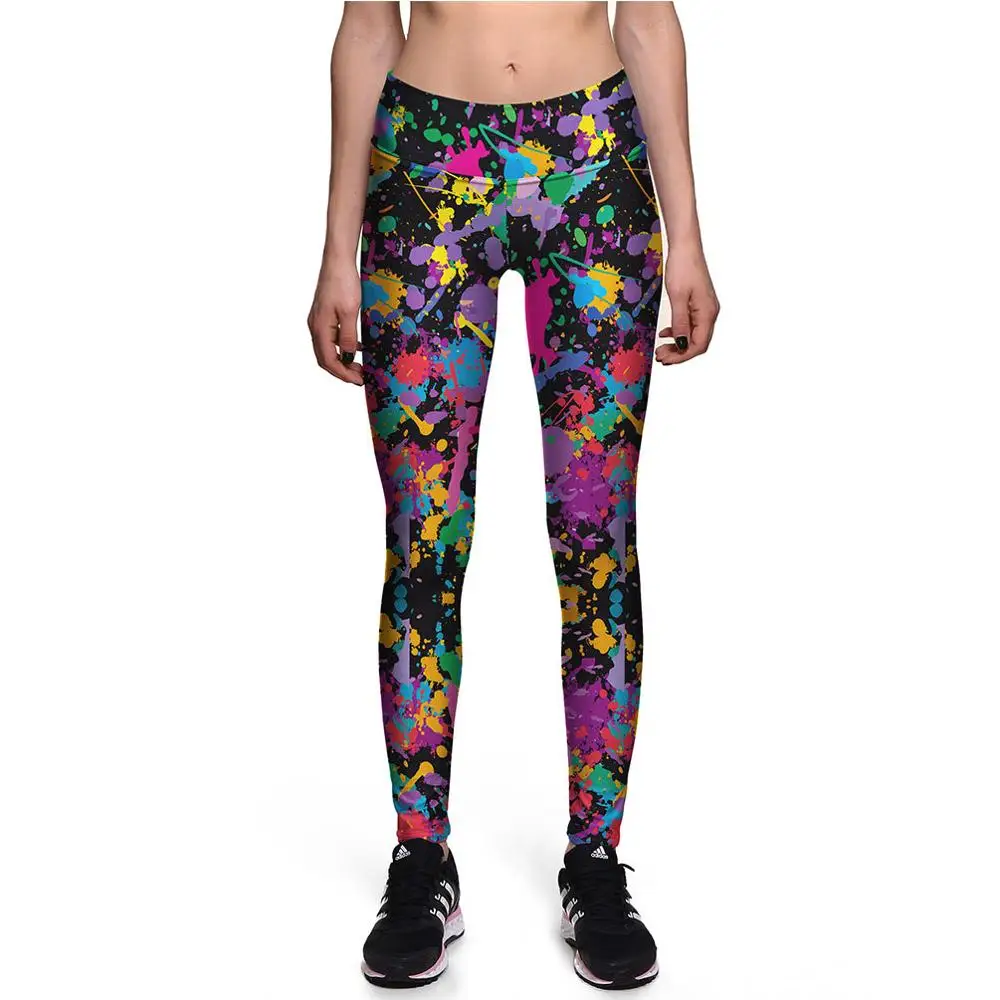 Art color painting digital printing Yoga PANTS women's sports LEGGINGS ...